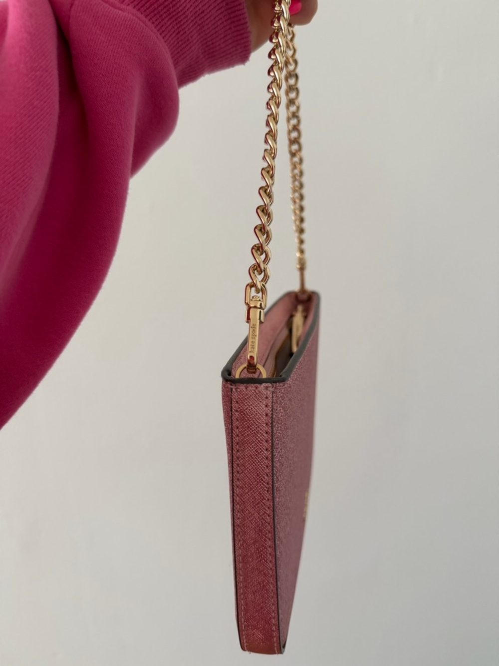 Kate Spade Pink Glitter Gold Chain Small Bag - Picture 3 of 6